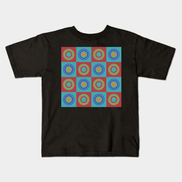 1960's style abstract geometrical design Kids T-Shirt by pauloneill-art